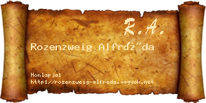Rozenzweig Alfréda névjegykártya